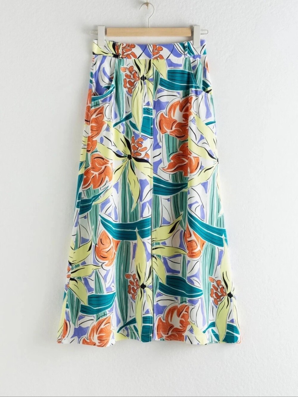 Paris Atelier & Other Stories Front Slit A-Line Midi Skirt Size 10